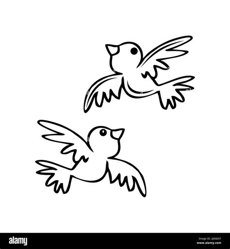 Flying Bird Outline Printable