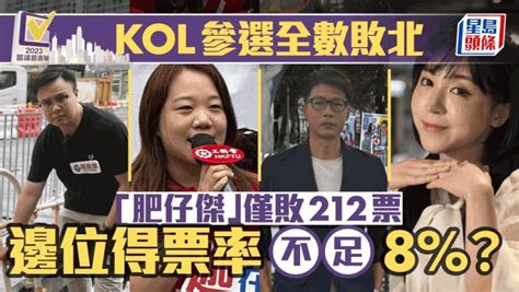 區議會選舉2023︱kol參選全數敗北 「肥仔傑」挑戰黃大仙東僅敗212票 星島日報