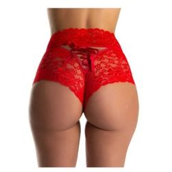 Calcinha LACRADORA Hot Pants Fitas Toda Em Renda Trançada Shortinho