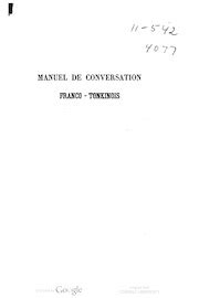 Manuel De Conversation Franco Tonkinois Par Mm Bon Et Dronet Free