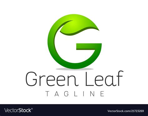 Letter G Leaf Logo Design Template Royalty Free Vector Image