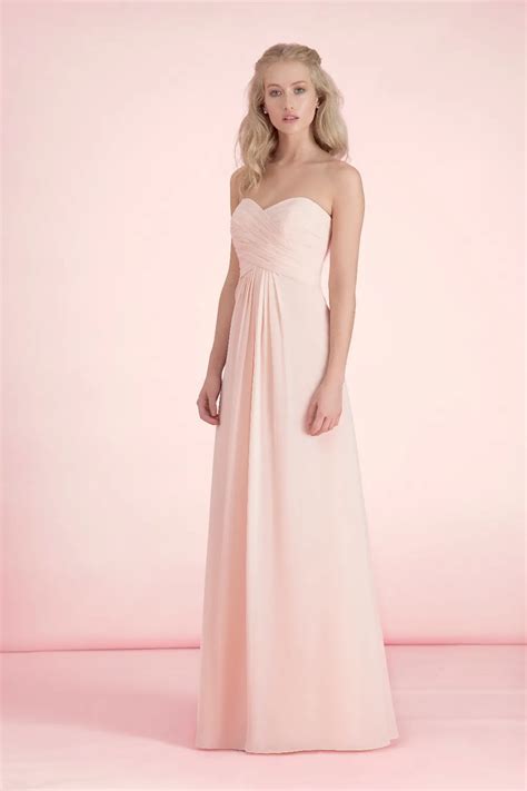 Simple Light Pink Bridesmaid Dresses Custom Made Sweetheart Pleated Long Chiffon A Line Special