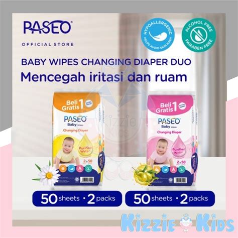 Jual Paseo Baby Wipes YUNIKON Wet Tissue Tisu Basah 50Sheet 25Sheet