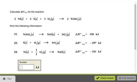 Solved Calculate Delta H Degree Rxn For The Reaction 2 Ni Chegg