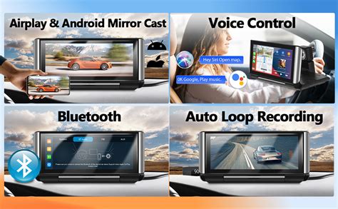 CAMECHO Wireless Carplay Android Auto Portable Car Stereo With 4K