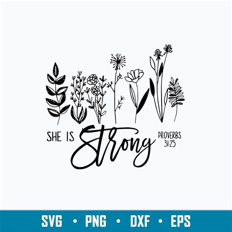 She Is Strong Svg Png Dxf Eps File Inspire Uplift