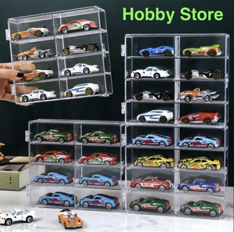 Hobby Store Khung Kệ Hộp Trưng Bày xe mô hình 1 64 Có nắp Mica chống bụi gồm 8 ô để xe Hot