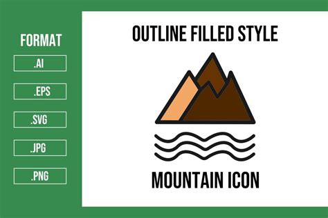 Mountain Outline Filled Icon Graphic by mhd.usman00 · Creative Fabrica