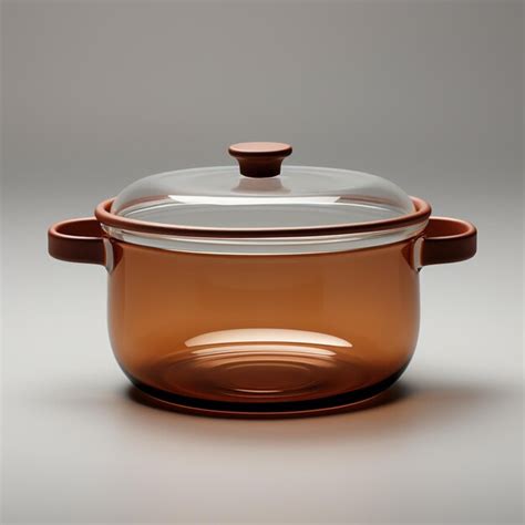 Premium AI Image | a brown glass pot with a lid