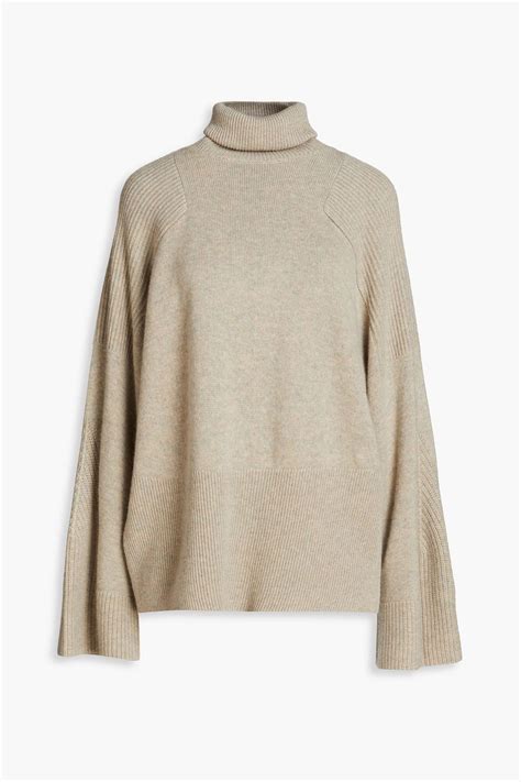 LOULOU STUDIO Oversized mélange cashmere turtleneck sweater | THE OUTNET