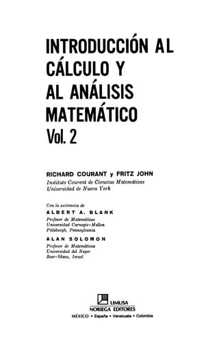 Introduccion Al Calculo Y Analisis Matematico Vol 2 PDF