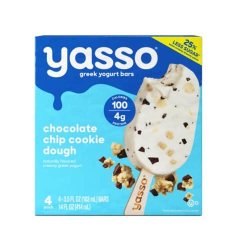 Yasso Chocolate Chip Cookie Dough Frozen Greek Yogurt Bars 4 Ct Kroger