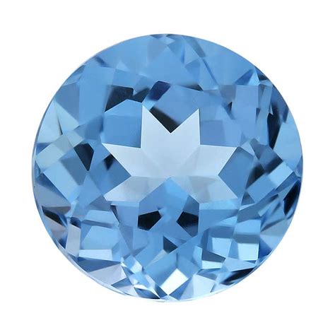 Swiss Blue Topaz 8mm Round Faceted Stone Aa Grade