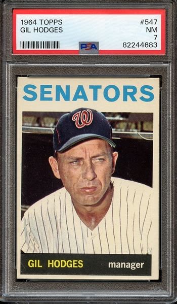 Lot Detail 1964 TOPPS 547 GIL HODGES PSA NM 7