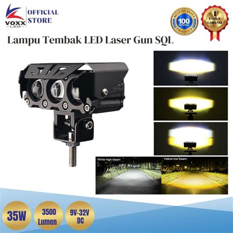 Jual VOXX LED Lampu Tembak Sorot LED Laser Gun SQL 3 Mata 35W Projie