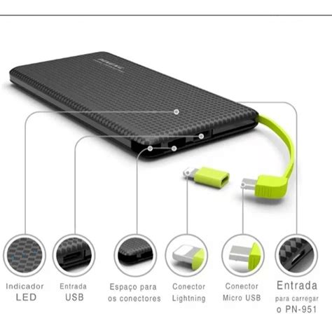 Carregador Portátil Power Bank 10 000mah Universal Mercado Livre