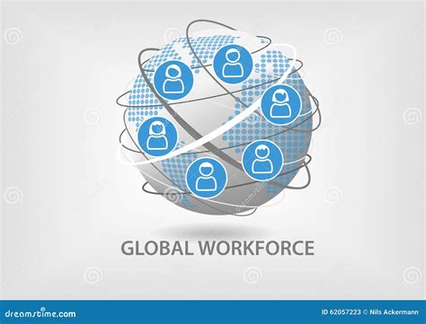 Global Workforce Concept Illustration Of Collaborative Teamwork With