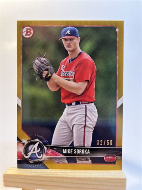 2018 Bowman Gold Mike Soroka 50 Rookie RC Braves EBay