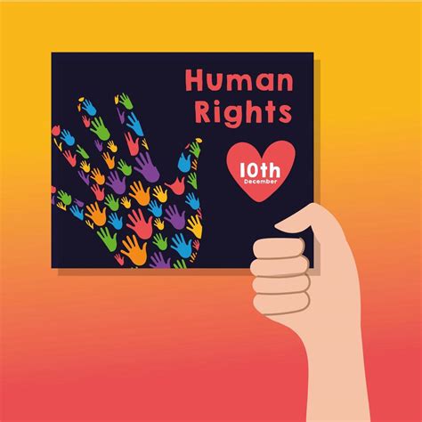 Human Rights Campaign Lettering With Hand Lifting A Banner 1934242 Vector Art At Vecteezy