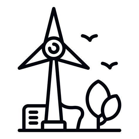 Eco Wind Turbine Icon Outline Style Vector Art At Vecteezy