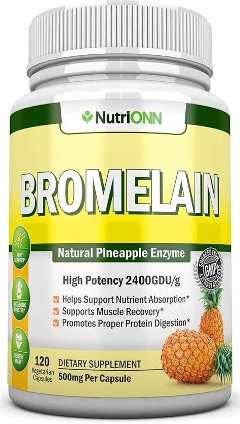 Bromelina 500 mg 2400 GDU 120 cápsulas vegetales Extracto de