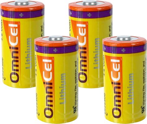 4x OmniCel ER26500 3 6V 8 5Ah Sz C Lithium Button Top Battery RFID AMR