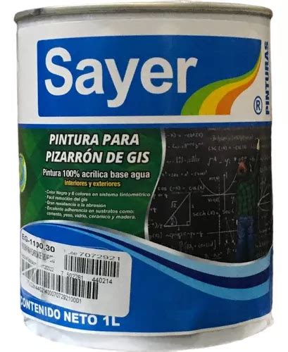 Pintura Pizarr N Negro De Gis Base Agua Litro Para Pared