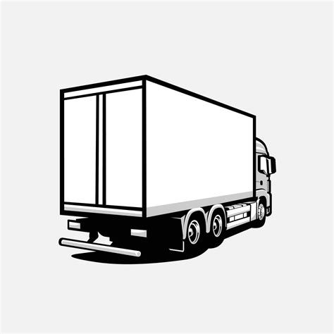 Truck Box Illustration Rear View Vector. Moving Truck Vector Isolated ...