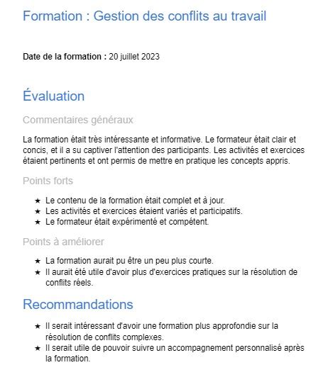 Fiche Dévaluation De Formation Modèle Word Conseils Pratiques Skills Motion