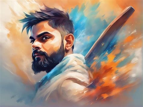 Premium Photo Virat Kohli Indian Cricketer Brush Background Generated