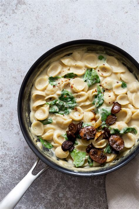 Recipe For Creamy Vegan Mushroom Spinach Pasta