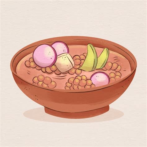 Acuarela deliciosa ilustración de pozole Vector Gratis