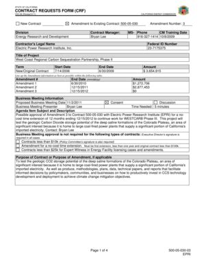 Fillable Online Energy Ca STATE OF CALIFORNIA CONTRACT REQUESTS FORM