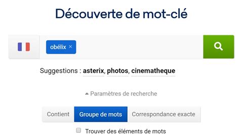 Recherche de mot clé avec la SISTRIX Toolbox SISTRIX