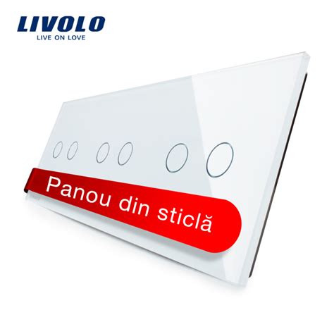 Panou Intrerupator Dublu Dublu Dublu Cu Touch Livolo Din Sticla