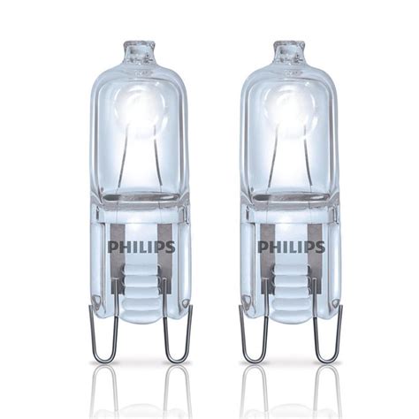 2 x Philips Halogen Leuchtmittel Stiftsockellampe 28W = 40W G9 klar 3 ...