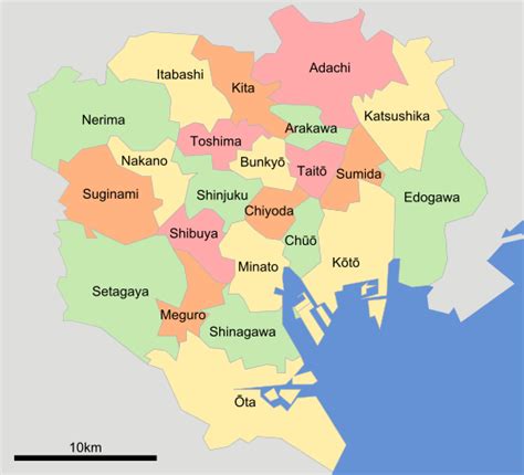 Tokyo Special Wards Map Tokyo Wikipedia The Free Encyclopedia