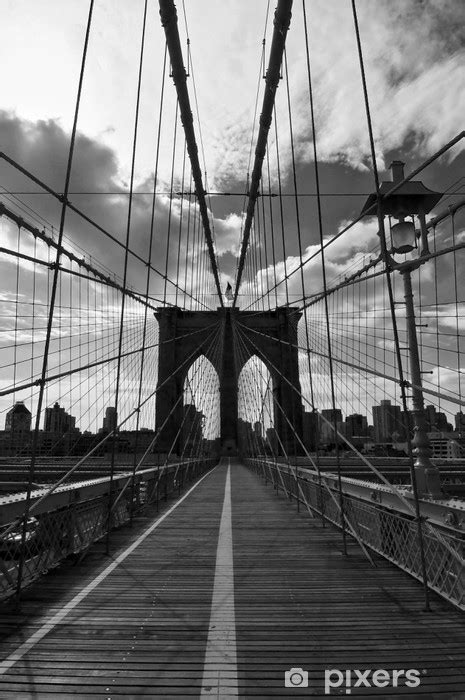 Sticker Pont de Brooklyn noir et blanc - New-York - PIXERS.CA