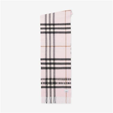 The Burberry Check Cashmere Scarf In Pale Candy Pink Burberry® Official