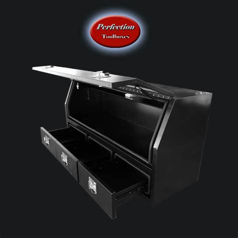 2 X Black Powder Coated Aluminium Ute Tool Boxes With 3 Drawer