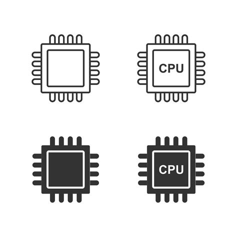 Processor Icon Mini Cpu Icon Flat Style Mobile Processor Vector