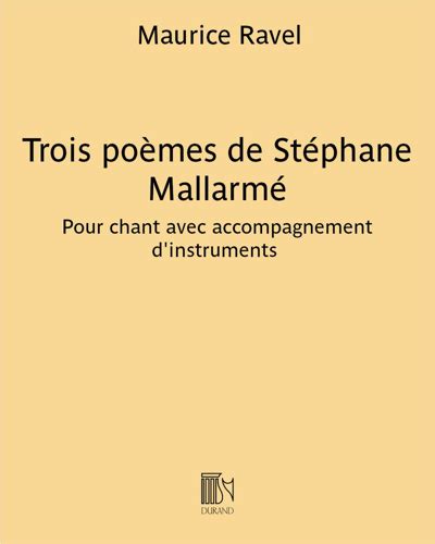 Trois Po Mes De St Phane Mallarm Sheet Music By Maurice Ravel Nkoda