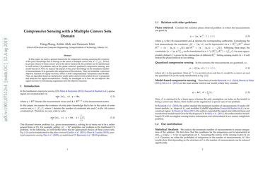 Compressive Sensing With A Multiple Convex Sets Domain Papers With Code