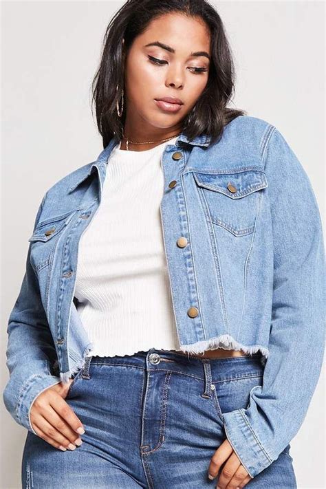 Forever 21 Plus Size Cropped Denim Jacket Cropped Denim Jacket Outfit Clothes Cropped Denim