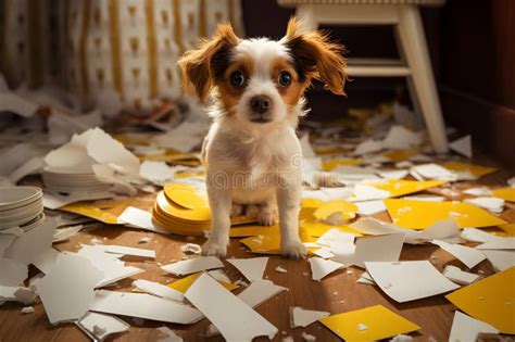 Messy Household Pet Home Chaos Household Mess Stock Illustration