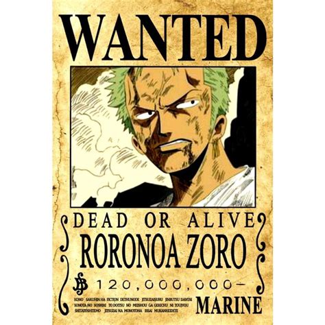 Roronoa Zoro Wanted Poster Minimum 3 Order Shopee Philippines