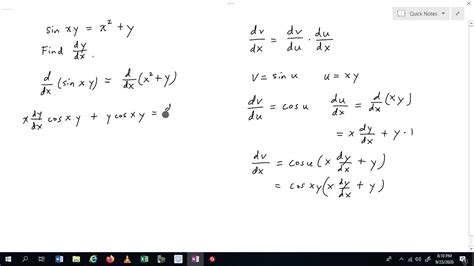 Math Sec Part An Example Of Implicit Differentiation Youtube