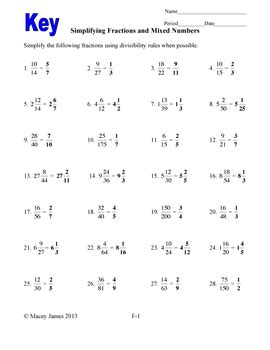 Fraction Simplification by Macey James | TPT