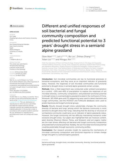 (PDF) Different and unified responses of soil bacterial and fungal ... 