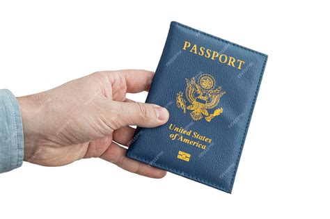 Premium Photo Hand Holding Us Passport Isolated On White Background